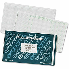 Ekonomik Financial Record Summary Check Register 40 Sheet(s) - Wire Bound - 14.75" x 8.75" Sheet Size - 20 Columns per Sheet - White Sheet(s) - Green Print Color - Recycled - 1 Each (E20) Ekonomik Financial Record Summary Check Register 40 Sheet(s) - Wire Bound - 14.75" x 8.75" Sheet Size - 20 Columns per Sheet - White Sheet(s) - Green Print Color - Recycled - 1 Each (E20)