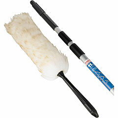 Unger Duster Telescoping Pole Kit Lamb's Wool Bristle - 52" Overall Length - Cream - 1 Each (95021)