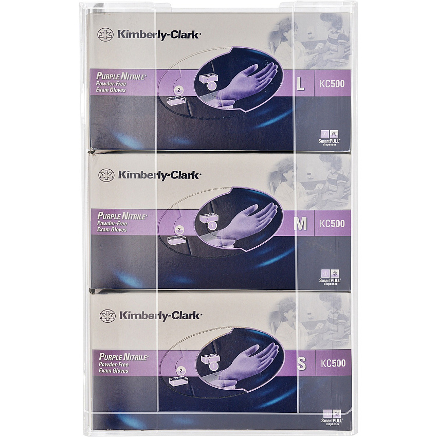 Kantek Triple Glove Box Dispenser 16" Height x 10.3" Width x 3.8" Depth - Acrylic - Clear - 1 Each (AH130)