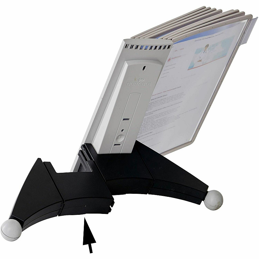 DURABLE Sherpa Desk Extension Desktop - 10 Panels - Support Letter 8.50" x 11" Media - Expandable - Gray - 1 Each (569810)