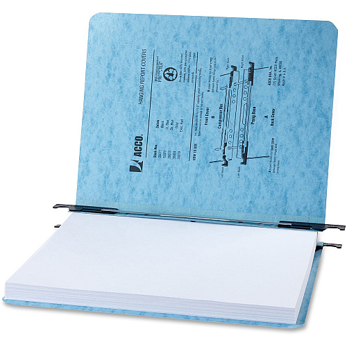 ACCO Presstex Letter Recycled Report Cover 2" Folder Capacity - 8 1/2" x 11" - 20 pt. - Tyvek, Presstex - Light Blue - 60% Recycled - 5 / Pack (35072)
