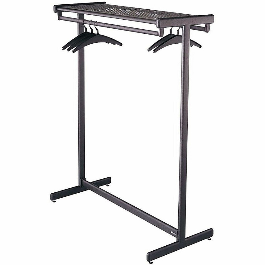 Quartet Double-Sided Garment Rack - Freestanding 48" Width x 61.50" Height - Black Powder Coat - 1 Each (20314)