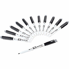 Quartet Classic Dry-Erase Markers with Eraser Cap Black Ink - 12 / Box (51989692)