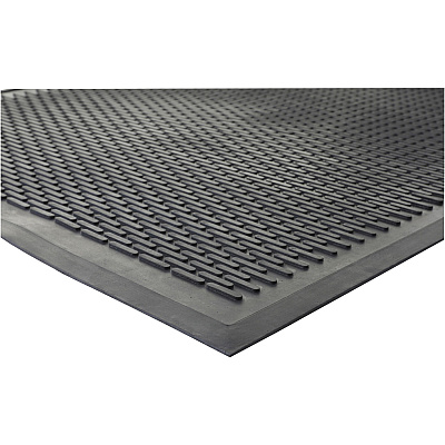 Genuine Joe Clean Step Scraper Floor Mats Outside Entrance, Outdoor - 72" Length x 48" Width - Rubber - Black - 1 Each (GJO70467)