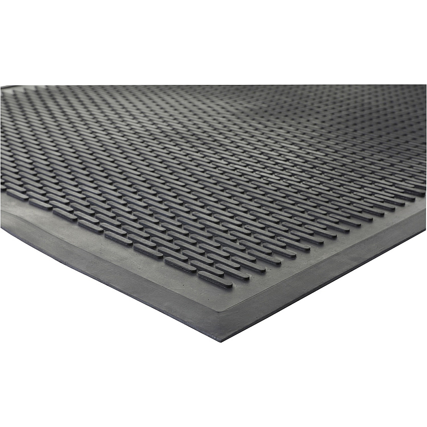 Genuine Joe Clean Step Scraper Floor Mats Outside Entrance, Outdoor - 72" Length x 48" Width - Rubber - Black - 1 Each (GJO70467)