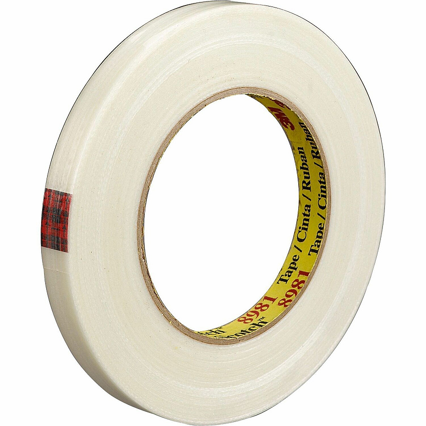 Scotch Premium-Grade Filament Tape 60 yd Length x 0.75" Width x 6.6 mil Thickness - 3" Core - Clear - Synthetic Rubber - Glass Yarn Backing - Abrasion Resistant, Moisture Resistant, Curl Resistant - For Reinforcing, Banding - 1 Roll (898134)