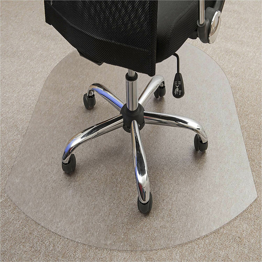 Floortex Polycarbonate Contoured Chair Mat for Carpets up to 1/2" - 39 x 49" Office, Home, Carpeted Floor, Floor, Carpet - 49" Length x 39" Width x 0.085" Depth x 0.085" Thickness - Contoured - Polycarbonate - Clear - 1 Each - TAA Compliant (119923SR)