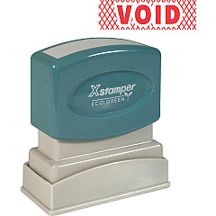 Xstamper Pre-Inked VOID One Color Title Stamp Message Stamp - VOID - 0.50" Impression Width x 1.63" Impression Length - 100000 Impression(s) - Red - Recycled - 1 Each (1825)