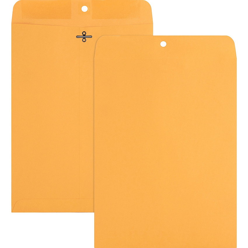 Nature Saver Recycled Clasp Envelopes Clasp - #90 - 9" Width x 12" Length - 28 lb - Clasp - Yellow - Kraft - 100 / Box (00857)