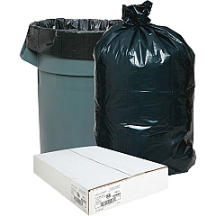 Nature Saver Black Low-density Recycled Can Liners Medium Size - 33 gal Capacity - 39" Length x 33" Width x 1.25 mil (32 Micron) Thickness - Low Density - Black - Plastic - Cleaning Supplies - Recycled - 1 Carton (00989)