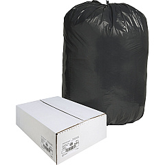 Nature Saver Black Low-density Recycled Can Liners Extra Large Size - 60 gal Capacity - 58" Length x 38" Width x 1.25 mil (32 Micron) Thickness - Low Density - Black - Plastic - Cleaning Supplies - Recycled - 1 Carton (00991)