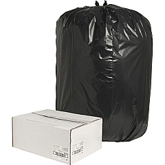 Nature Saver Black Low-density Recycled Can Liners Extra Large Size - 60 gal Capacity - 58" Length x 38" Width x 1.65 mil (42 Micron) Thickness - Low Density - Black - Plastic - Cleaning Supplies - Recycled - 1 Carton (00994)