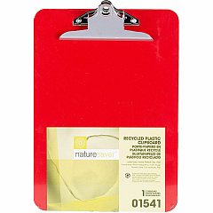 Nature Saver Recycled Plastic Clipboards 1" Clip Capacity - 8 1/2" x 12" Sheet Size - Heavy Duty - Plastic - Red - 1 Each (01541) Nature Saver Recycled Plastic Clipboards 1" Clip Capacity - 8 1/2" x 12" Sheet Size - Heavy Duty - Plastic - Red - 1 Each (01541)
