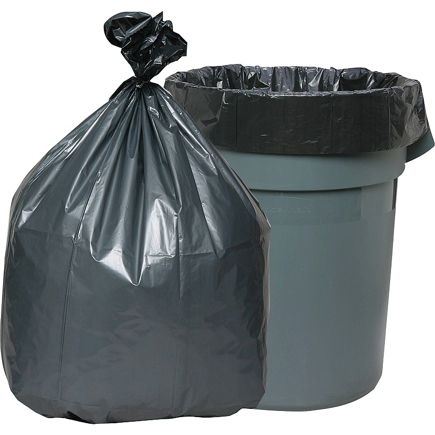 Genuine Joe Maximum Strength Trash Can Liner Large Size - 45 gal Capacity - 46" Length x 39" Width x 1.55 mil (39 Micron) Thickness - Low Density - Black - Recycled - 50 / Carton (GJO70342)