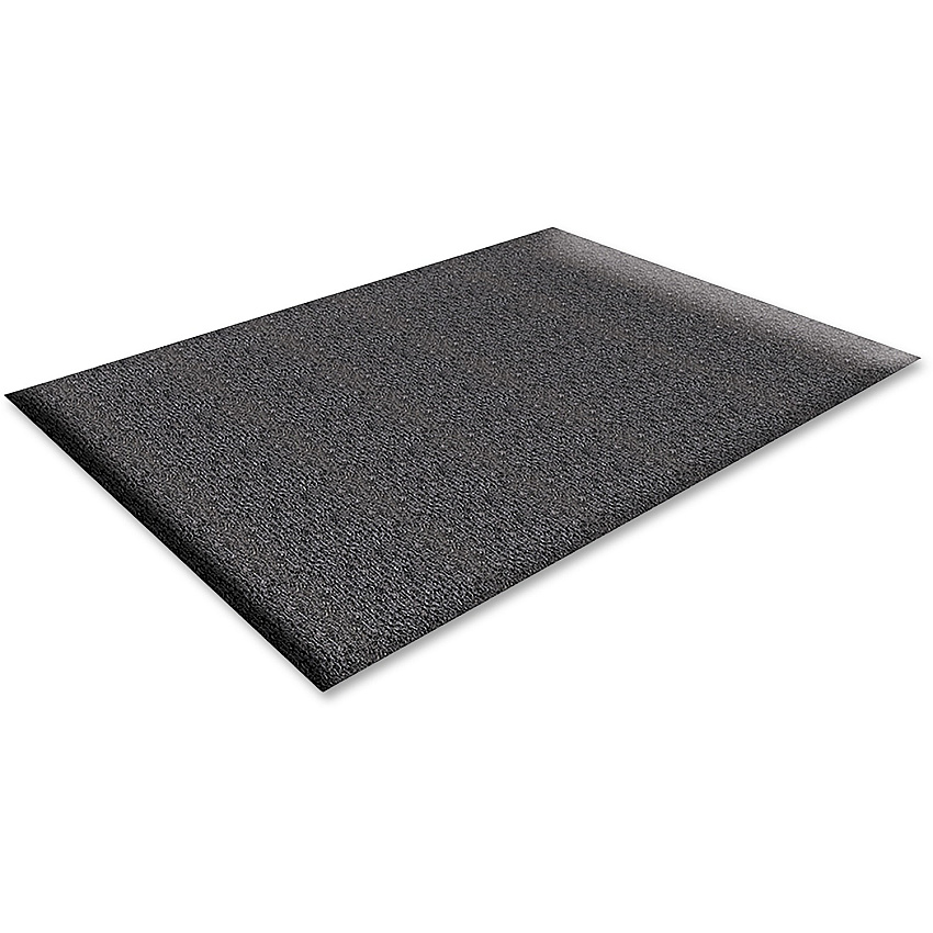 Genuine Joe Soft Step Vinyl Anti-Fatigue Mats Warehouse - 60" Length x 36" Width x 0.375" Thickness - Vinyl - Black - 1 Each (GJO70372)