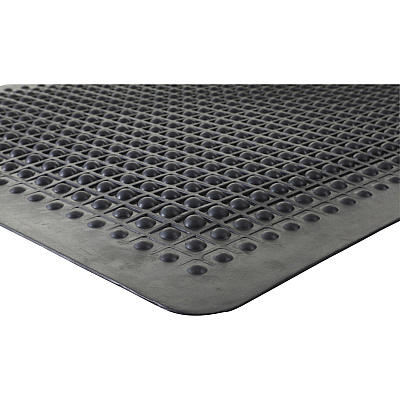 Genuine Joe Flex Step Rubber Anti-Fatigue Mats Warehouse - 60" Length x 36" Width - Rubber - Black - 1 Each (GJO70373)