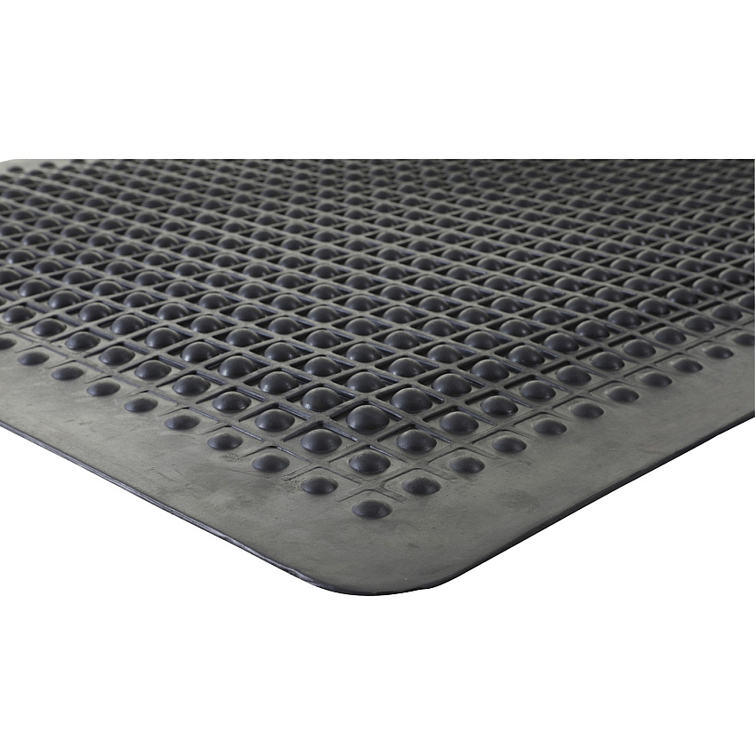 Genuine Joe Flex Step Rubber Anti-Fatigue Mats Warehouse - 60" Length x 36" Width - Rubber - Black - 1 Each (GJO70373)