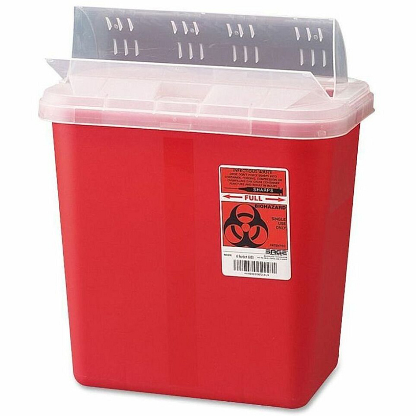 Covidien Sharps Medical Waste Container 2 gal Capacity - 12.8" Height x 10.5" Width x 7.2" Depth - Red - 1 Each (S2GH100651)
