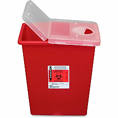 Covidien Kendall Sharps Containers with Hinged Lid 8 gal Capacity - 17.5" Height x 15.5" Width x 11" Depth - Red - 1 Each (SSHL100980) Covidien Kendall Sharps Containers with Hinged Lid 8 gal Capacity - 17.5" Height x 15.5" Width x 11" Depth - Red - 1 Each (SSHL100980)