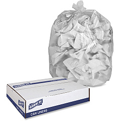 Genuine Joe High-density Can Liners Extra Large Size - 56 gal Capacity - 48" Length x 43" Width x 0.63 mil (16 Micron) Thickness - High Density - Clear - Resin - Office Waste, Industrial Trash - 20/Roll - 10 / Carton (GJO01760) Genuine Joe High-density Can Liners Extra Large Size - 56 gal Capacity - 48" Length x 43" Width x 0.63 mil (16 Micron) Thickness - High Density - Clear - Resin - Office Waste, Industrial Trash - 20/Roll - 10 / Carton (GJO01760)