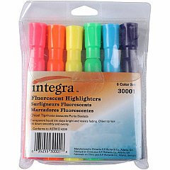 Integra Chisel Desk Liquid Highlighters Assorted Ink - Water Based - Assorted Barrel - 4 / Set (30001)