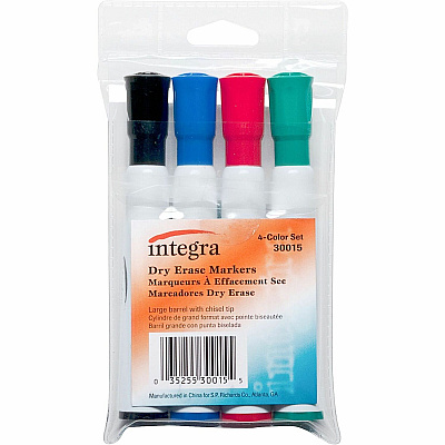 Integra Chisel Point Dry-erase Markers Assorted Ink - 4 / Set (30015)