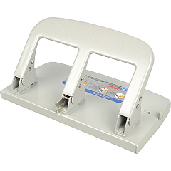 CARL Heavy-duty 3-Hole Punch with Tray 3 Punch Head(s) - 40 Sheet of 20lb Paper - 9/32" Punch Size - Silver - 1 Each (63040)