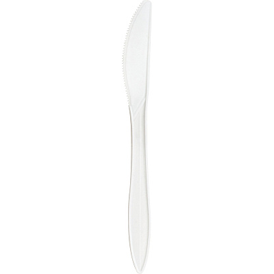 Genuine Joe Medium-weight Knives Polypropylene - White - 1000 / Carton (GJO20001)