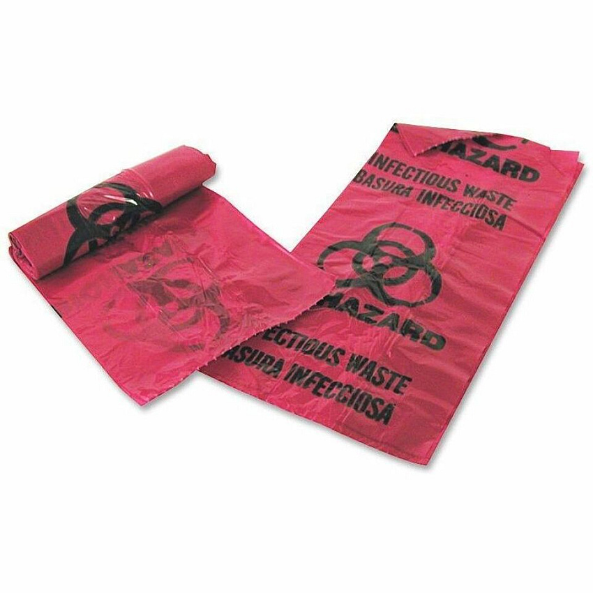 Medegen MHMS Infectious Waste Red Disposal Bags 1 gal Capacity - 14" Length x 11" Width x 1.25 mil (32 Micron) Thickness - Red - Office Waste - 200 / Box (01EB086000)