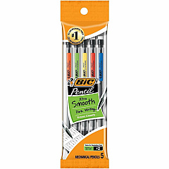 BIC Xtra-Smooth No. 2 Mechanical Pencils With Erasers 0.7 mm Lead - #2 - 5 / Pack (MPP51) BIC Xtra-Smooth No. 2 Mechanical Pencils With Erasers 0.7 mm Lead - #2 - 5 / Pack (MPP51)