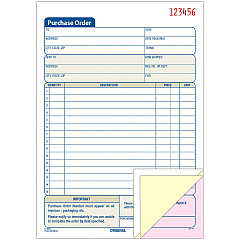 Adams 3-Part Carbonless Purchase Order Forms 3 Part - Carbonless Copy - 5.56" x 8.43" Sheet Size - Blue, White - 1 Each (TC5831)