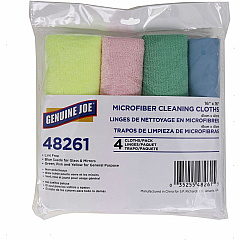 Genuine Joe Color-coded Microfiber Cleaning Cloths 16" Width x 16" Length - Assorted - MicroFiber - 4 / Pack (GJO48261)