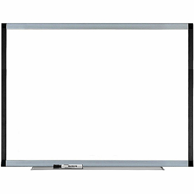 Lorell Signature Series Magnetic Dry-erase Markerboard 48" (4 ft) Width x 36" (3 ft) Height - Porcelain Surface - Silver, Ebony Frame - Magnetic - 1 Each (LLR69652)