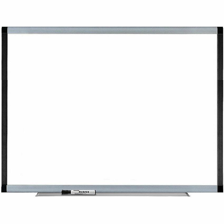 Lorell Signature Series Magnetic Dry-erase Markerboard 48" (4 ft) Width x 36" (3 ft) Height - Porcelain Surface - Silver, Ebony Frame - Magnetic - 1 Each (LLR69652)