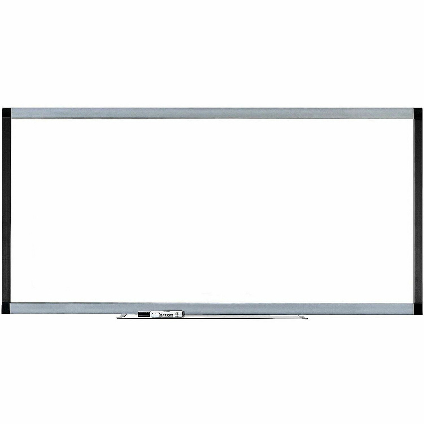 Lorell Signature Series Magnetic Dry-erase Markerboard 96" (8 ft) Width x 48" (4 ft) Height - Coated Steel Surface - Silver, Ebony Frame - Magnetic - 1 Each (LLR69654)