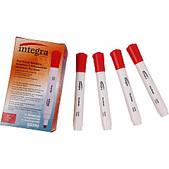 Integra Chisel Point Dry-erase Markers Red Ink - 12 / Dozen (33309)