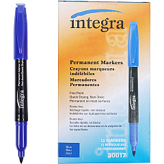 Integra Permanent Fine Point Markers Blue Ink - 12 / Dozen (30017) Integra Permanent Fine Point Markers Blue Ink - 12 / Dozen (30017)