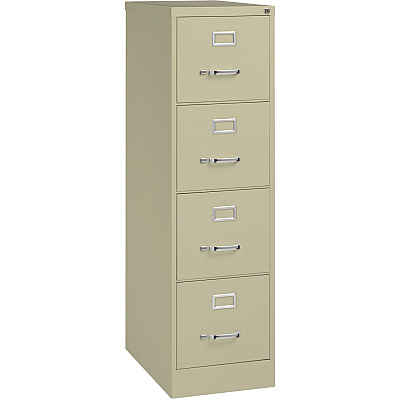 Lorell Fortress Series 25" Commercial-Grade Vertical File Cabinet 15" Width x 25" Depth x 52" Height - 4 x Drawer(s) for File - Letter - Vertical - Security Lock, Ball-bearing Suspension, Heavy Duty - Putty - Steel - Recycled - 1 Each (LLR60652)