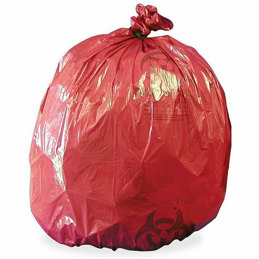 Medegen MHMS Red Biohazard Infectious Waste Liners 7 gal Capacity - 24" Length x 24" Width x 1.20 mil (30 Micron) Thickness - Red - 1 Box (RIWB142424)