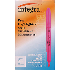 Integra Pen Style Fluorescent Highlighters Fluorescent Pink Ink - 12 / Dozen (36183) Integra Pen Style Fluorescent Highlighters Fluorescent Pink Ink - 12 / Dozen (36183)