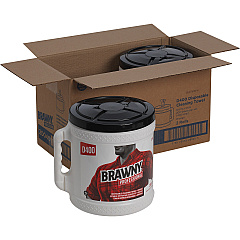 Brawny® Professional D400 Disposable Cleaning Towels With Bucket 9.90" Width x 13" Length - 200 Sheets/Roll - Orange - 2 / Carton (20040) Brawny® Professional D400 Disposable Cleaning Towels With Bucket 9.90" Width x 13" Length - 200 Sheets/Roll - Orange - 2 / Carton (20040)