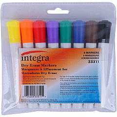 Integra Chisel Point Dry-erase Markers Assorted Ink - 8 / Set (33311)