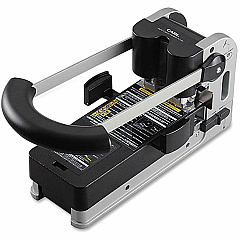 CARL Extra Heavy-duty Two-hole Punch 2 Punch Head(s) - 300 Sheet of 20lb Paper - 1/4" Punch Size - Round Shape - Silver - 1 Each (62300)