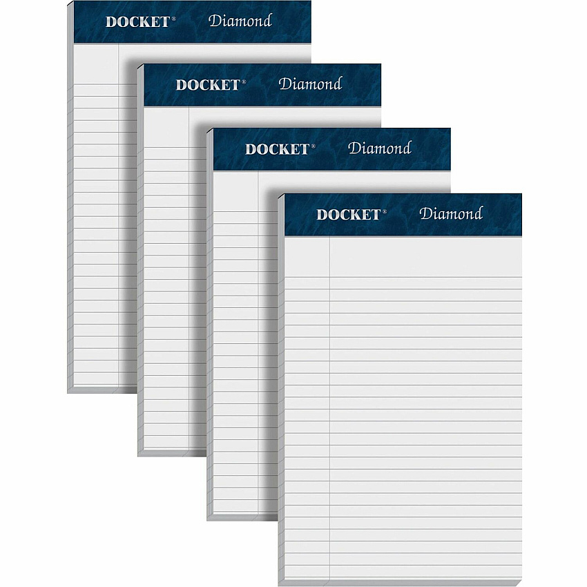 TOPS Docket Diamond Writing Tablet - Jr.Legal 50 Sheets - Double Stitched - 24 lb Basis Weight - Jr.Legal - 5" x 8" Sheet Size - 8" Height x 5" Width - White Paper - Perforated, Rigid, Acid-free - Recycled - 50 / Pack (63981)
