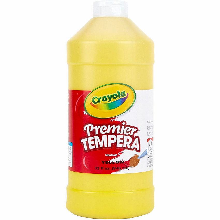 Crayola 32 oz. Premier Tempera Paint 1 Color(s) - Yellow - 2 lb - Washable - 1 Each (541232034)