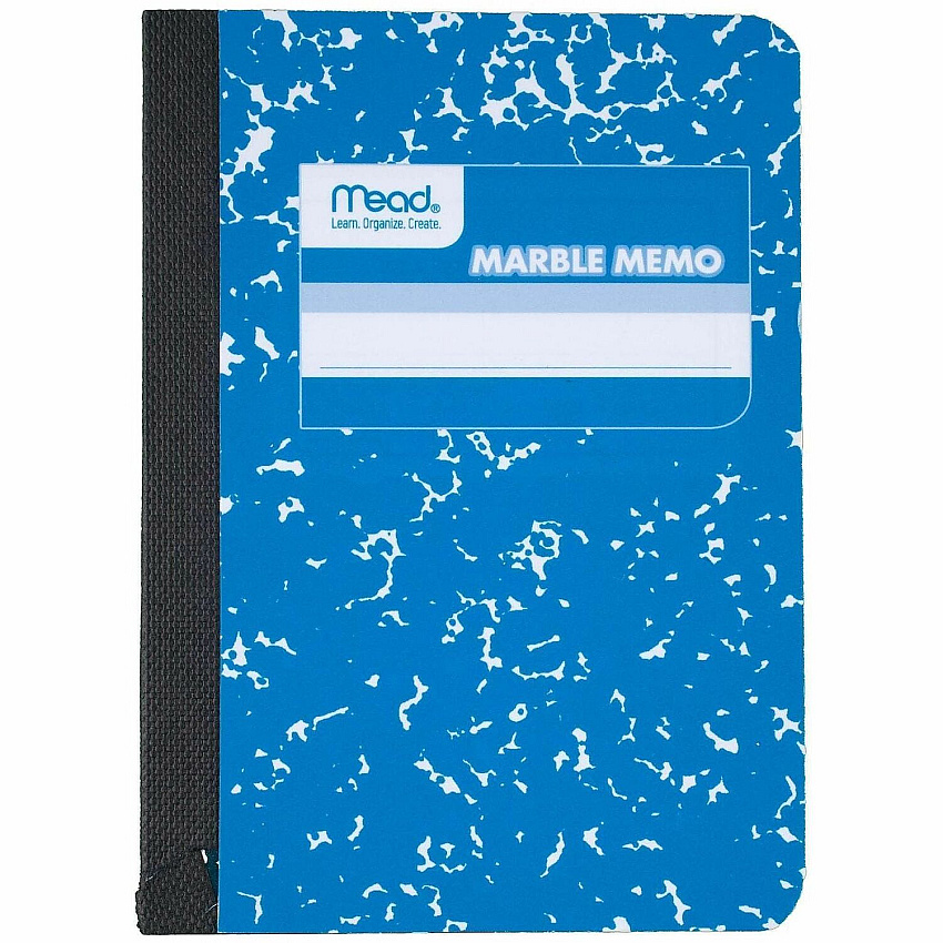 Mead Square Deal Colored Memo Book 80 Sheets - Tape Bound - 3 1/2" x 4 1/2" Sheet Size - Assorted Marble Cover - 1 Each (45417)