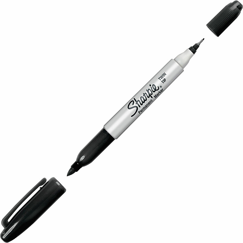 Sharpie Twin Tip Permanent Markers Black Ink - Alcohol Based - 1 Each (32201)