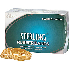 Alliance Rubber Sterling Rubber Bands Size: #18 - 3" Length x 0.1" Width - Durable, Elastic - Natural Crepe - 1480 / Box (24185)