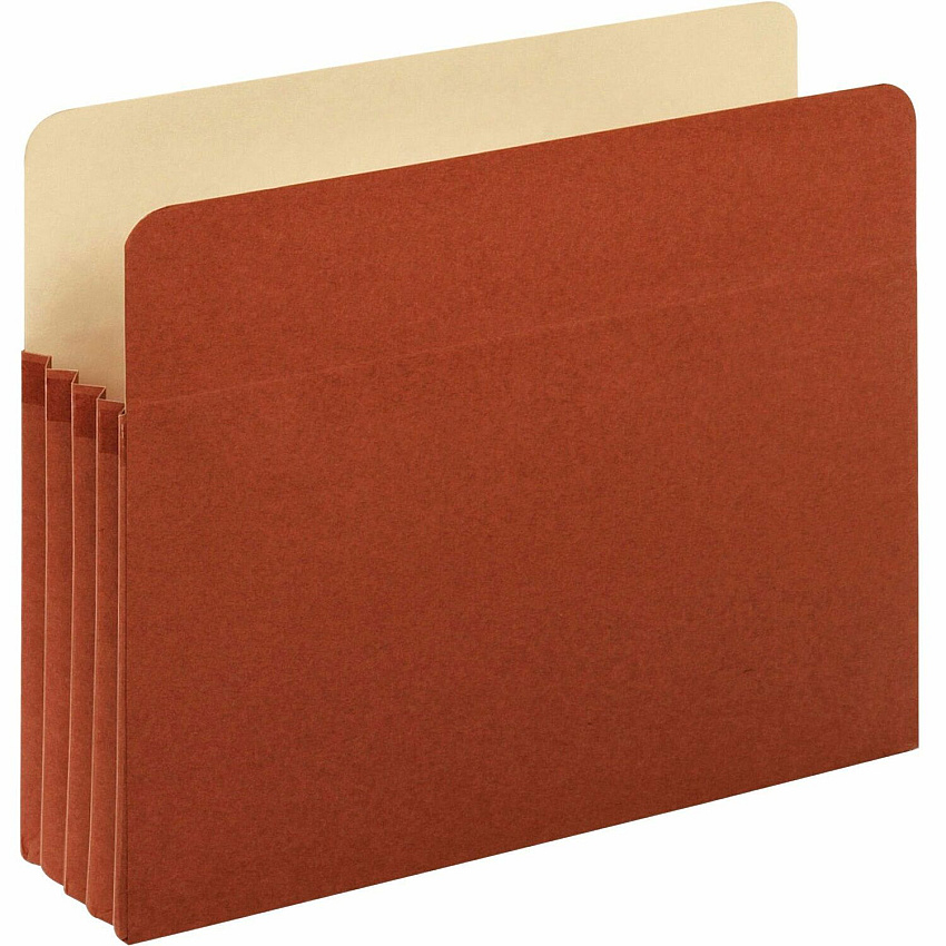 Pendaflex Letter Recycled File Pocket 8 1/2" x 11" - 800 Sheets Capacity - 3 1/2" Expansion - 22 pt. - Redrope - Brown - Tear Resistant, Reinforced Gusset, Tyvek Gusset, Durable, Flap - 10% Recycled - 5 / Pack (51524E5)
