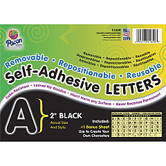 UCreate Reusable Self-Adhesive Letters Uppercase Letters, Number, Punctuation Marks Shape - Self-adhesive - Acid-free, Fadeless - 2" Length - Black - 159 / Pack (51650)
